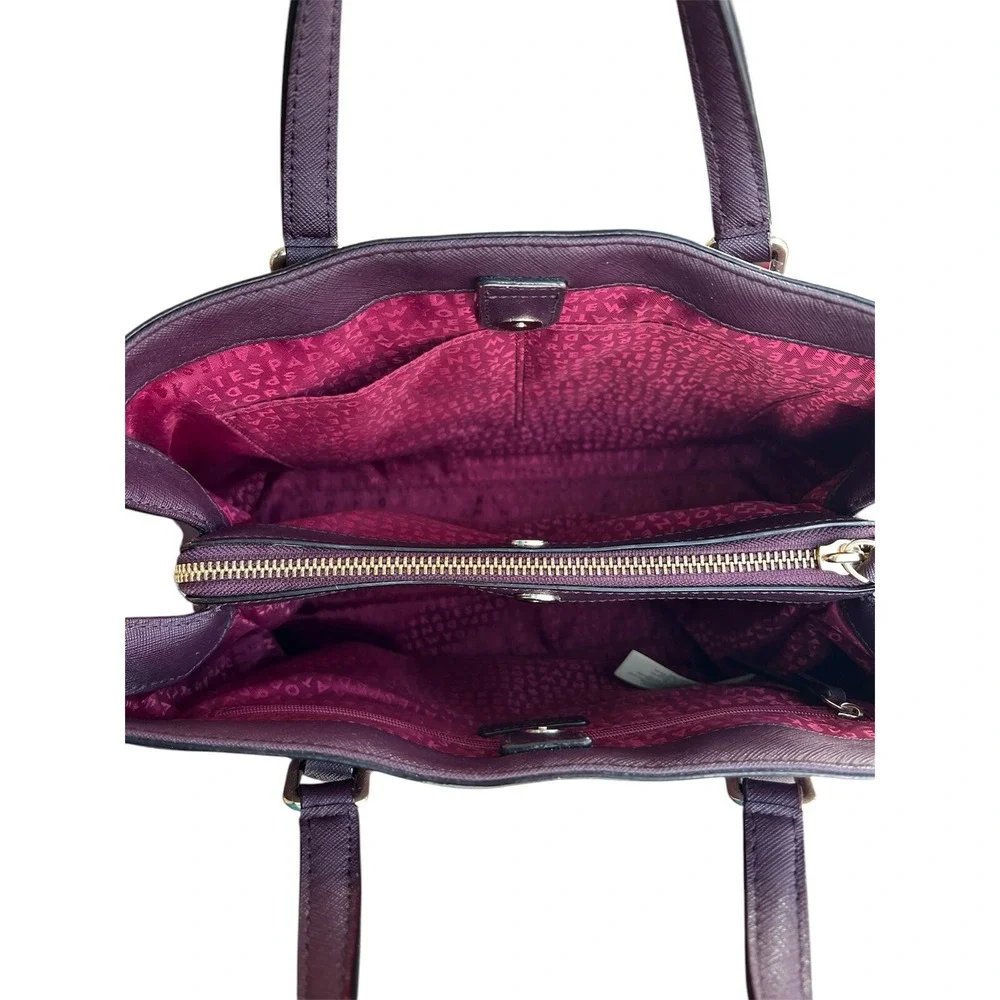 Kate Spade Evangelie Laurel Way Satchel Crossbody Mahogany‎ Burgundy Purple EUC